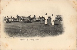 PC ETHNIC TYPES VILLAGE SOMALI DJIBOUTI SOMALIA (A23771) 