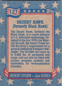 Military 1991 Topps Dessert Storm Card Dessert Hawk Helicopter sk21340