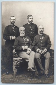 Austria Postcard Four Men Military Royalty c1940's Vintage RPPC Photo