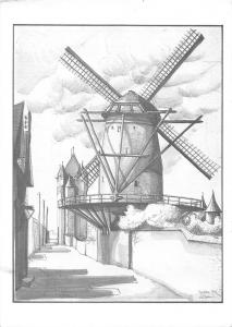 B99118 xanten muhle postcard windmill moulin a vent germany