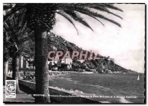 Postcard Moderne Menton Frontiere Franco Italian View on the Pont St Louis an...