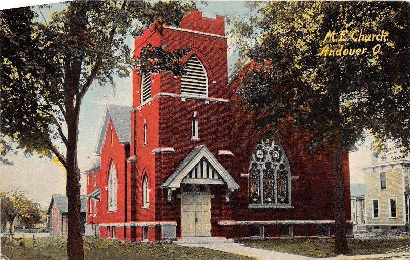 Ohio Postcard c1910 ANDOVER M.E. Church Building