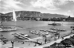 Lot 61 switzerland real photo geneva geneve la rade ship boat