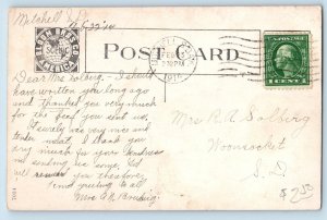 Lake Mills Iowa Postcard Arlington Exterior View Building c1914 Vintage Antique