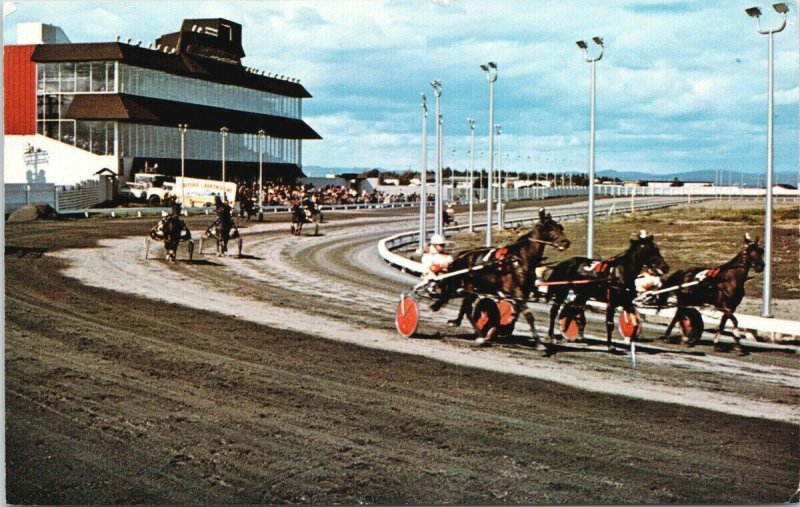 Hypodrome Pre-Vert Ville de Jonquiere QC Quebec Race Track Vintage Postcard F96