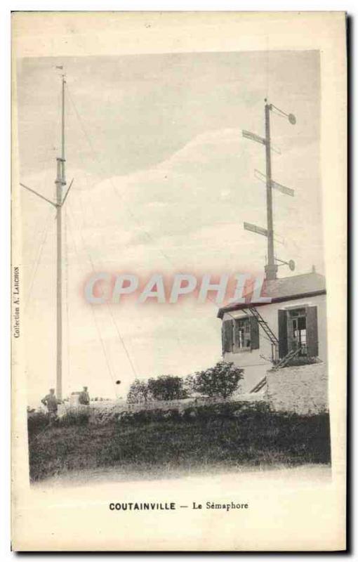 Old Postcard The semaphore Coutainville