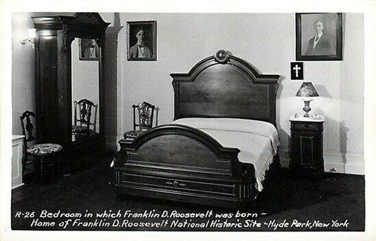 NY, Hyde Park, New York, Franklin D. Roosevelt Home, Bedroom No. R-26, RPPC