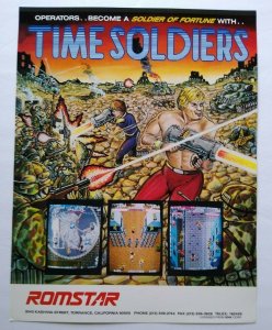 Time Soldiers Arcade FLYER Original 1987 Retro Video Game Paper Artwork