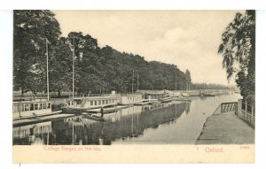 UK - England, Oxford. College Barges on the Isis