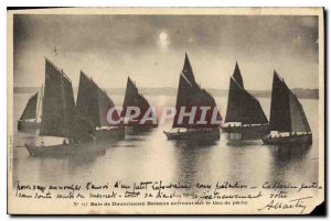 Old Postcard Bay of Douarnenez Boat Arriving at the place of fishing