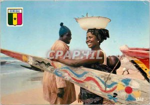 Modern Postcard Senegal Merchant Fish