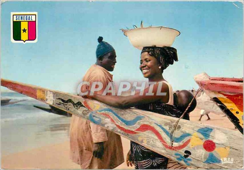 Modern Postcard Senegal Merchant Fish