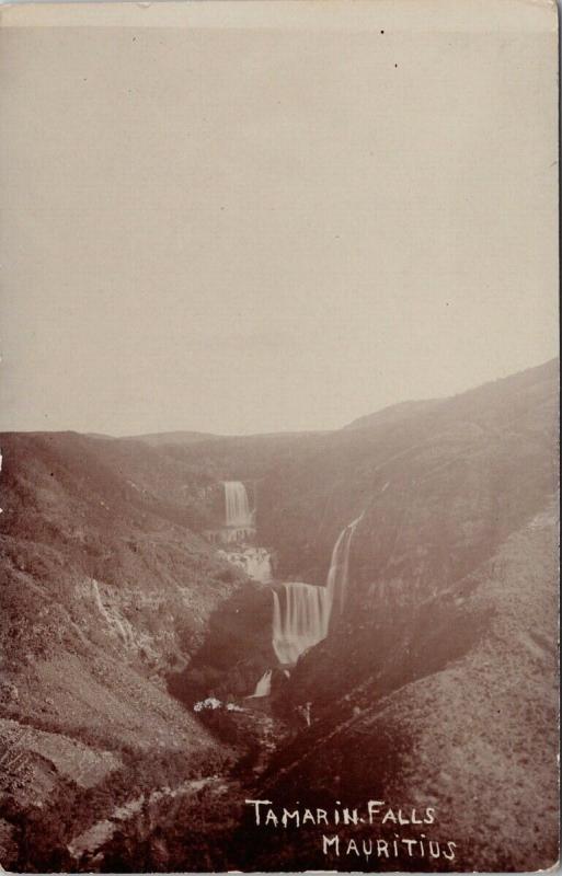 Tamarin Falls Mauritius c1908 6c Stamp Real Photo Postcard E61 