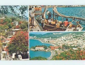 Pre-1980 THREE VIEWS ON CARD St. Thomas US Virgin Islands USVI ho7882