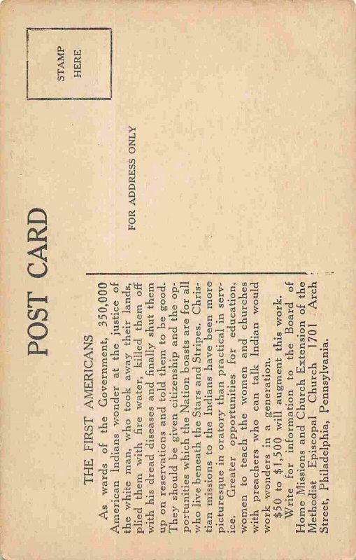 First Americans Native American Indian Methodist Episcopal Mission postcard