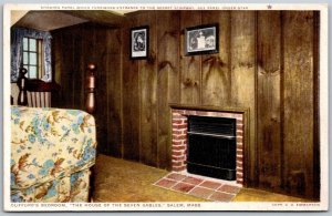 Vtg Salem Massachusetts MA Cliffords Bedroom House of the Seven Gables Postcard