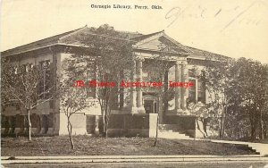 OK, Perry, Oklahoma, Carnegie Library, Exterior View, MM Stone No 191