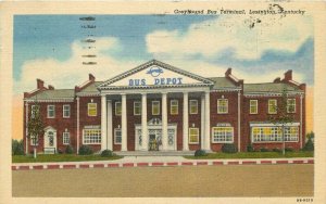 Greyhound Bus Terminal Lexington Kentucky Teich linen 1954 Postcard 20-2813