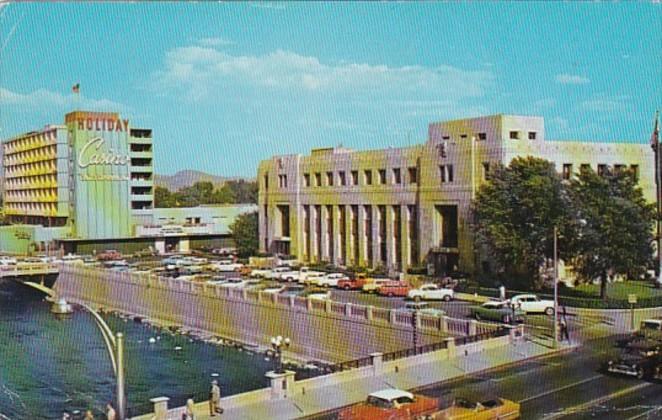 Nevada Reno Post Office and The Holiday Hotel & Casino 1964