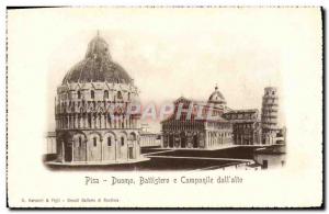 Postcard Old Pisa Duomo Battistero e Campanile dall & # 39alto