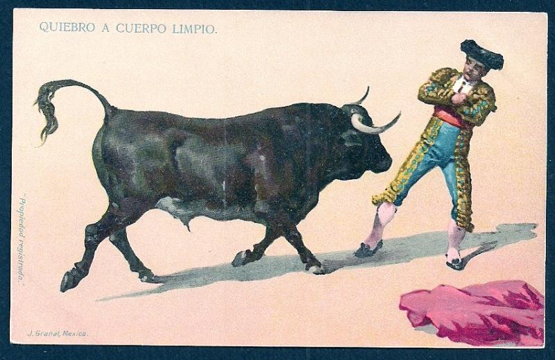 Quiebro a Cuerpo Limpio Bullfighting Mexico unused c1905