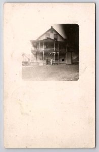 Brattleboro VT Covey Family Ladies And Beautiful Home RPPC Vermont Postcard C43