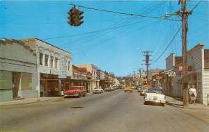 J25/ Oak Harbor Washington Postcard Chrome Street Scene Stores Autos  13