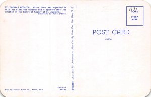 Akron Ohio 1950s Postcard St. Thomas Hospital 