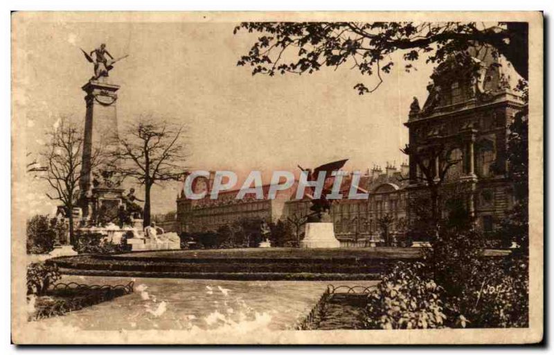 Old Postcard Paris Strolling Jardin Des Tuileries Pavillon De Rohan