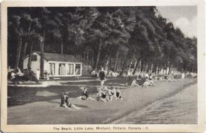 The Beach Little Lake Midland Ontario ON Vintage Postcard D33