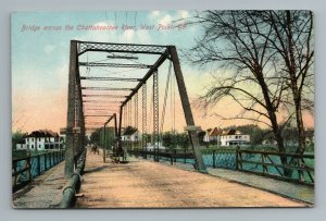 1910s Chattahoochee Bridge West Point Georgia Red Letter Horse Wagon Postcard