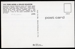 Classic Car Postcard 1931 FORD Model A Deluxe Roadster