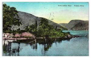 1948 Hudson River from Indian Point, NY Hand-Colored Postcard