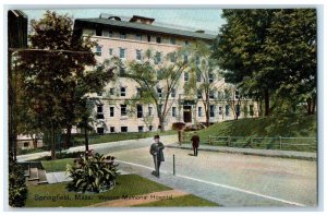 c1910 Wesson Memorial Hospital Exterior Road Springfield Massachusetts Postcard