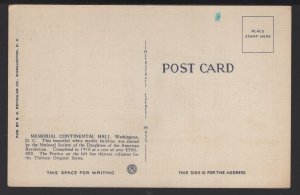 DC Washington Memorial Continental Hall White Marble Building ~ LINEN