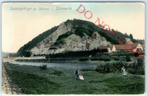 c1910 Sornewitz Germany Spaargebirge Hill Litho Photo Near Meissen Post Card A28