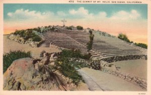 Vintage Postcard The Summit Of Mount Helix San Diego California CA Western Publ.