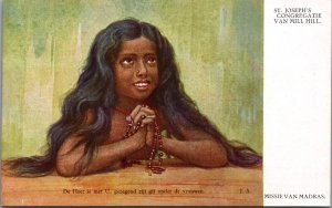 India St Joseph's Congregatie Van Mill Hill Madras Girl Vintage Postcard C150