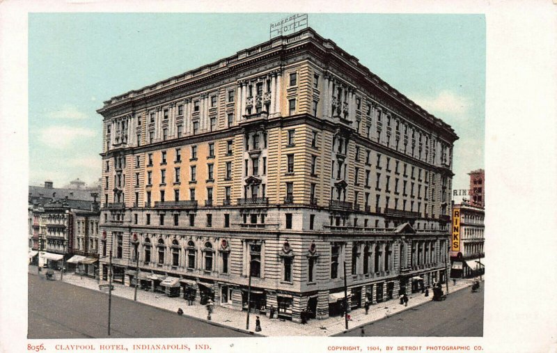 Claypool Hotel, Indianapolis, Indiana, 1904 Postcard, Unused, Detroit Pub. Co.