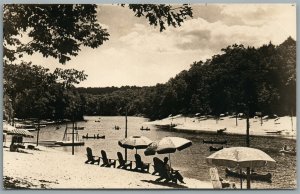 MOODUS CT WILLOW BEACH VINTAGE REAL PHOTO POSTCARD RPPC