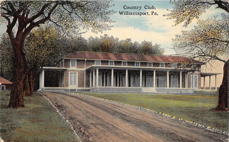 Williamsport Pennsylvania~Country Club~Long Unpaved Driveway~1917 Postcard