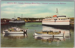 Victoria BC Postcard Harbour American Motor Ferry Chinook H83