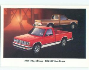 1982 Postcard Ad CHEVROLET TAHOE PICKUP & S 10 SPORT PICKUP TRUCKS AC6174@