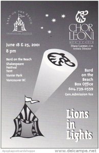 Lions In Lights Chor Leoni Men's Choir Shakespeare Festival Vanier Park ...