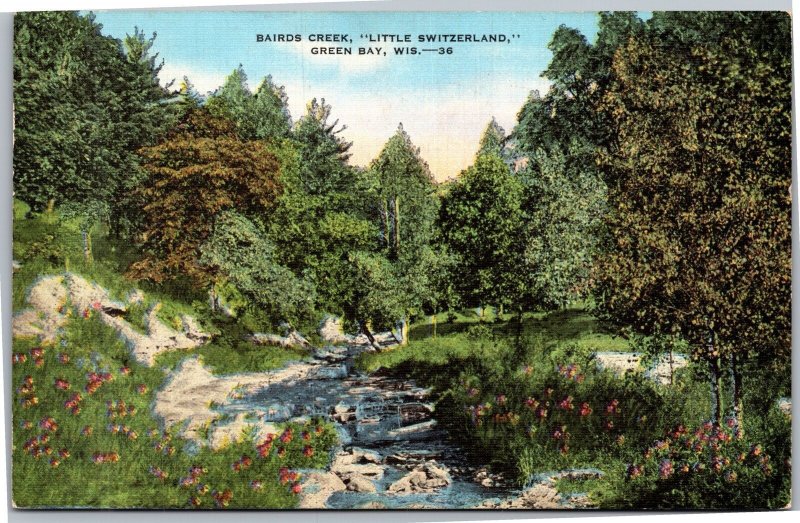 Postcard WI Green Bay Bairds Creek Little Switzerland