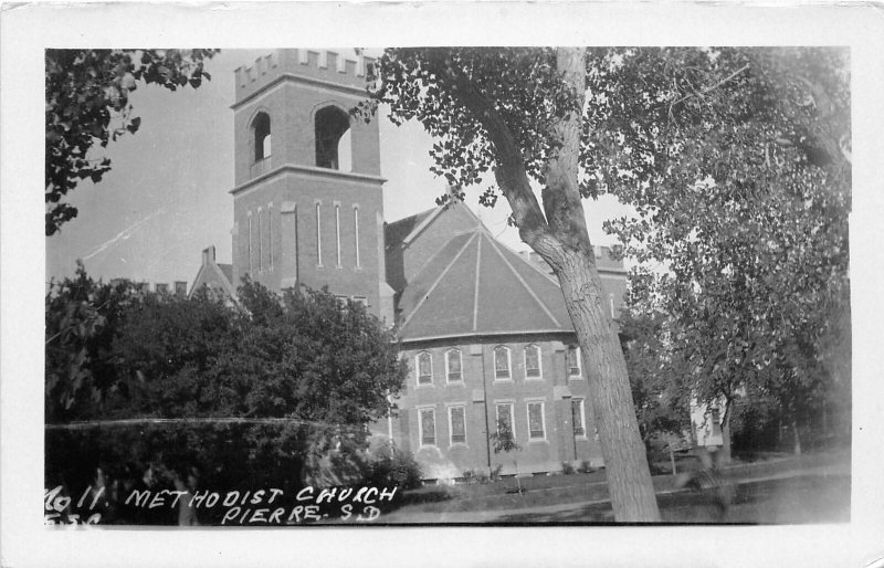 G12/ Pierre South Dakota Postcard RPPC c1930s Methodist Church