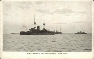 WWI HMS Hannibal First Class Battleship Ship Vintage Postcard