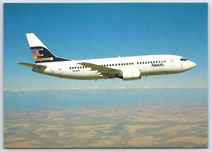 Aviation Postcard Ansett Australia Airlines Boeing 737-377 In Flight ES9