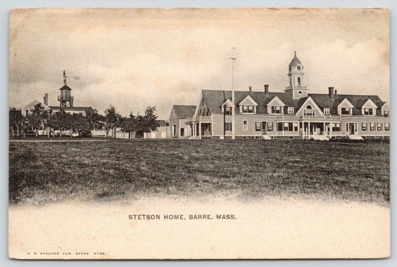 Barre MA~Windvane Atop Watertower~Dairy Farm~Stetson Home & School~c1905  