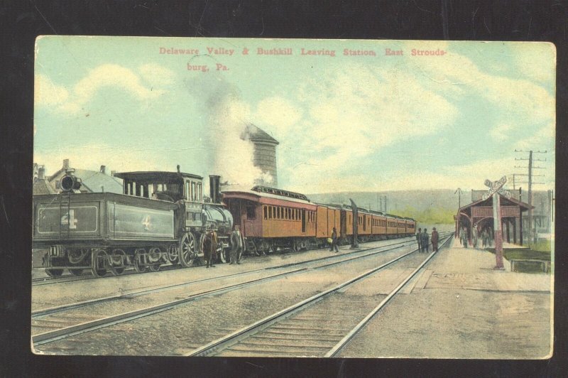 STROMSBURG PENNSYLVANIA PA. RAILROAD DEPOT TRAIN STATION VINTAGE POSTCARD